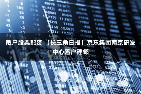 散户股票配资 【长三角日报】京东集团南京研发中心落户建邺